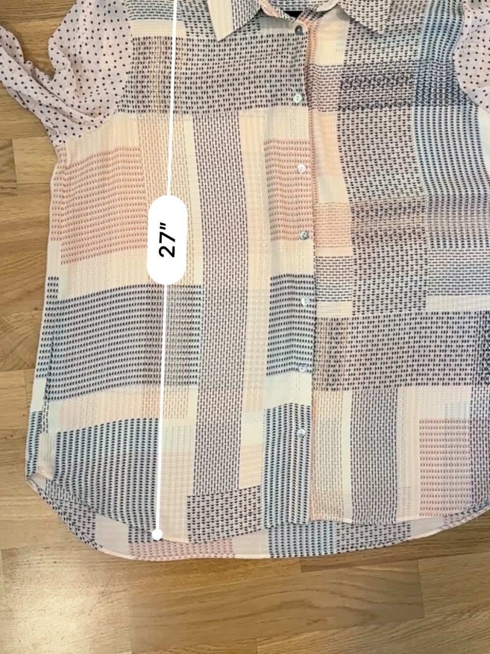 Rose & Olive Cream and Black Patterned Button-Down Blouse - Picture 8 of 9